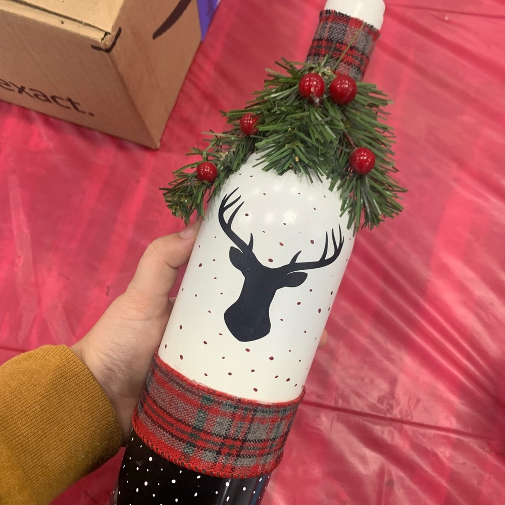Deer wine bottle decor